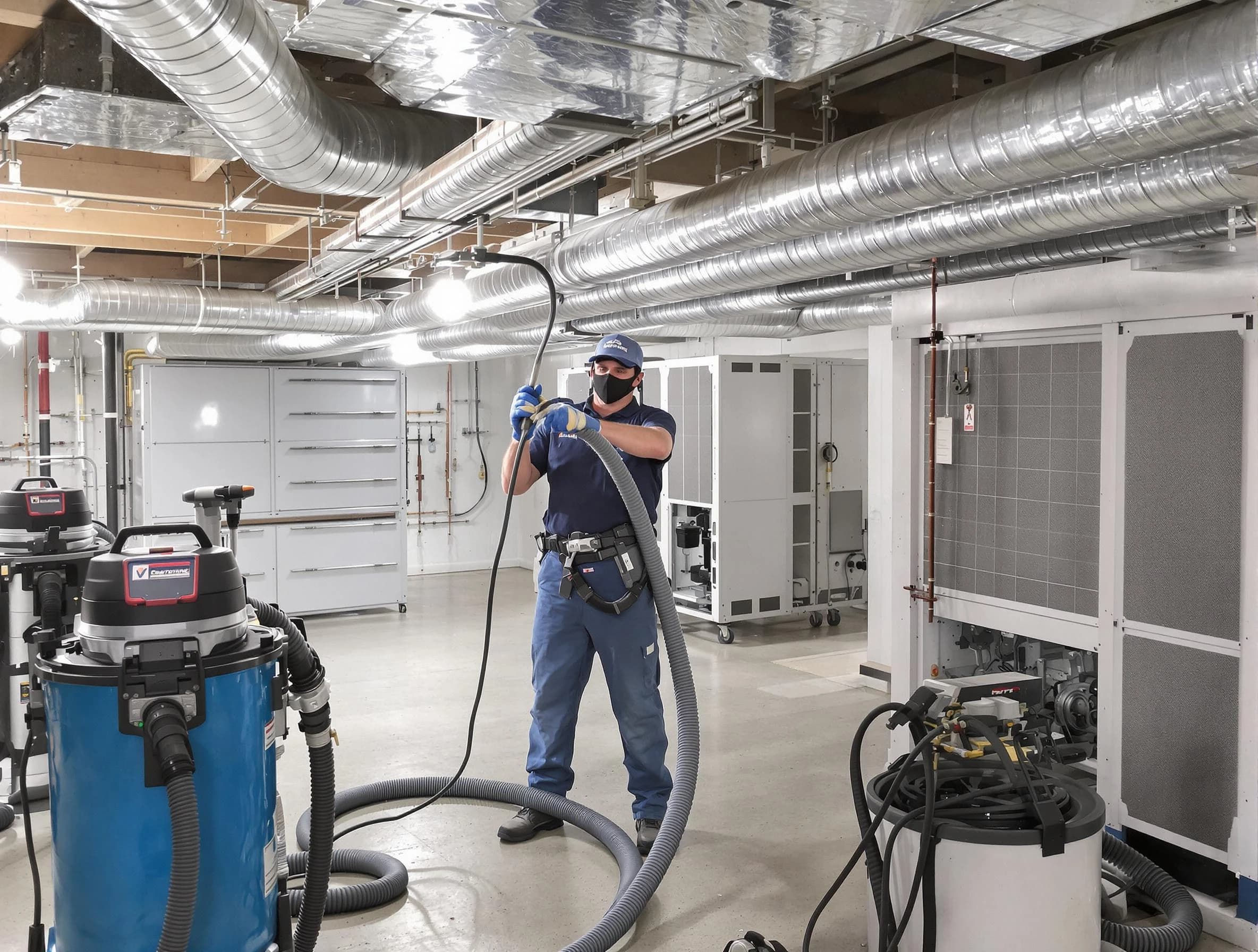 Litchfield Park Air Duct Cleaning specialist performing thorough central air duct cleaning for improved system efficiency in Litchfield Park