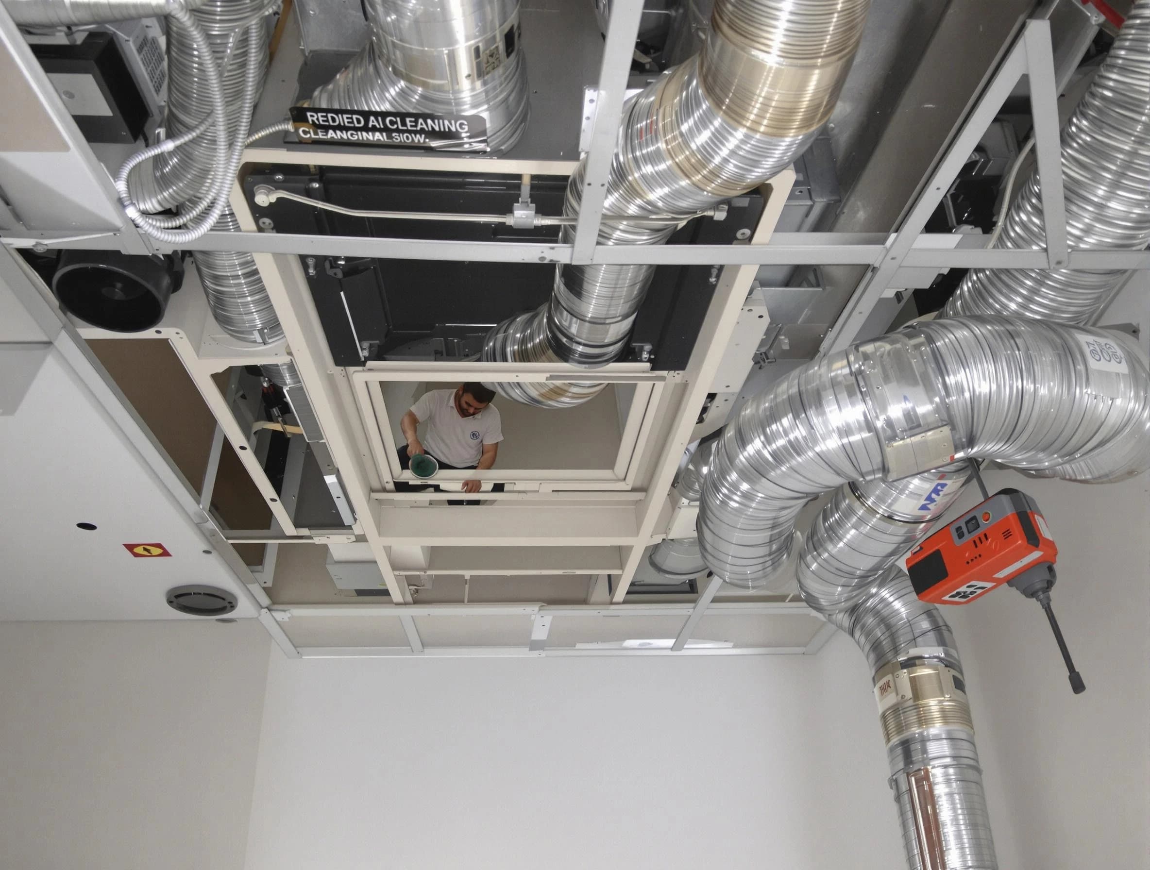 Litchfield Park Air Duct Cleaning technician performing detailed central duct system cleaning in Litchfield Park