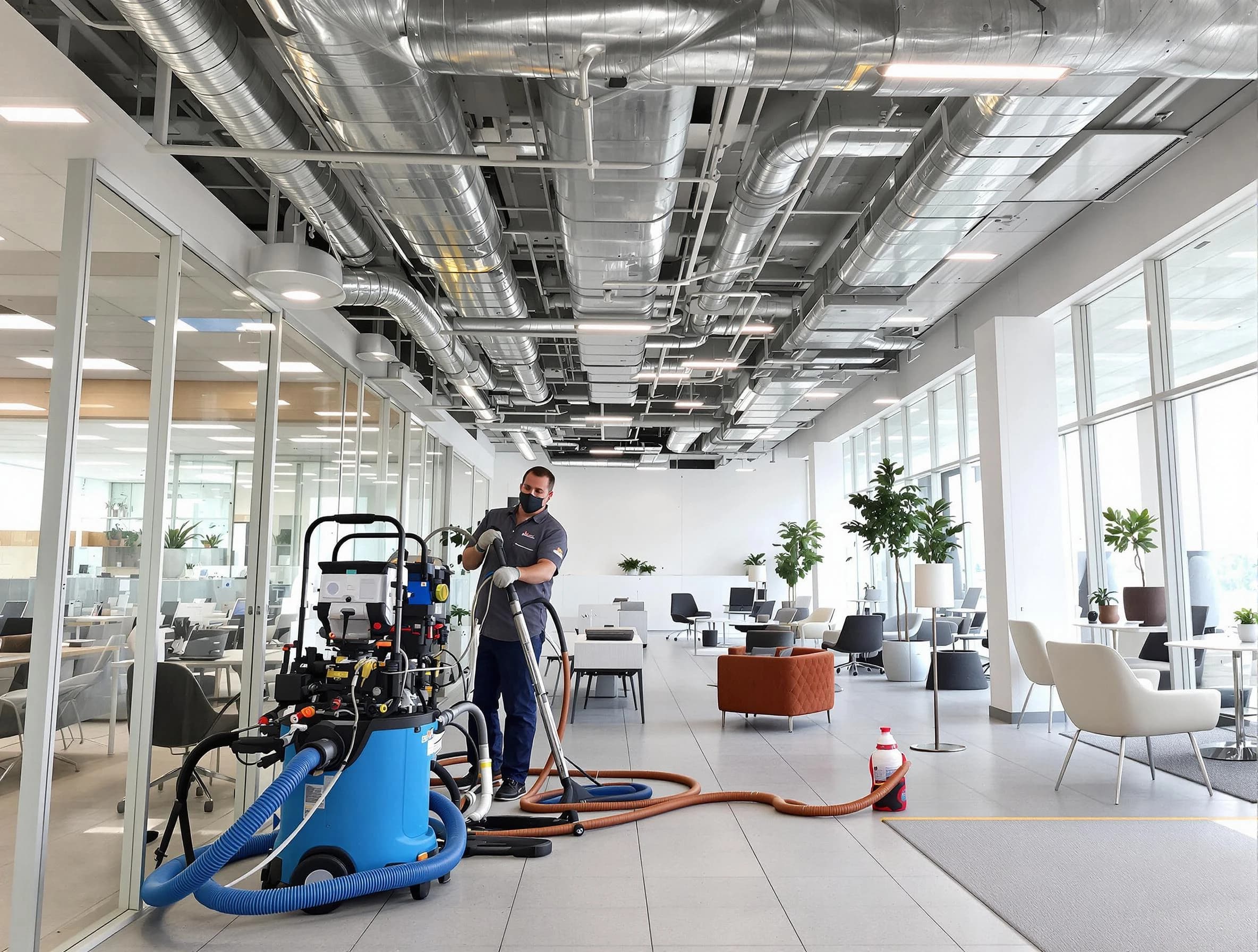 Litchfield Park Air Duct Cleaning team conducting comprehensive commercial duct cleaning at a business location in Litchfield Park