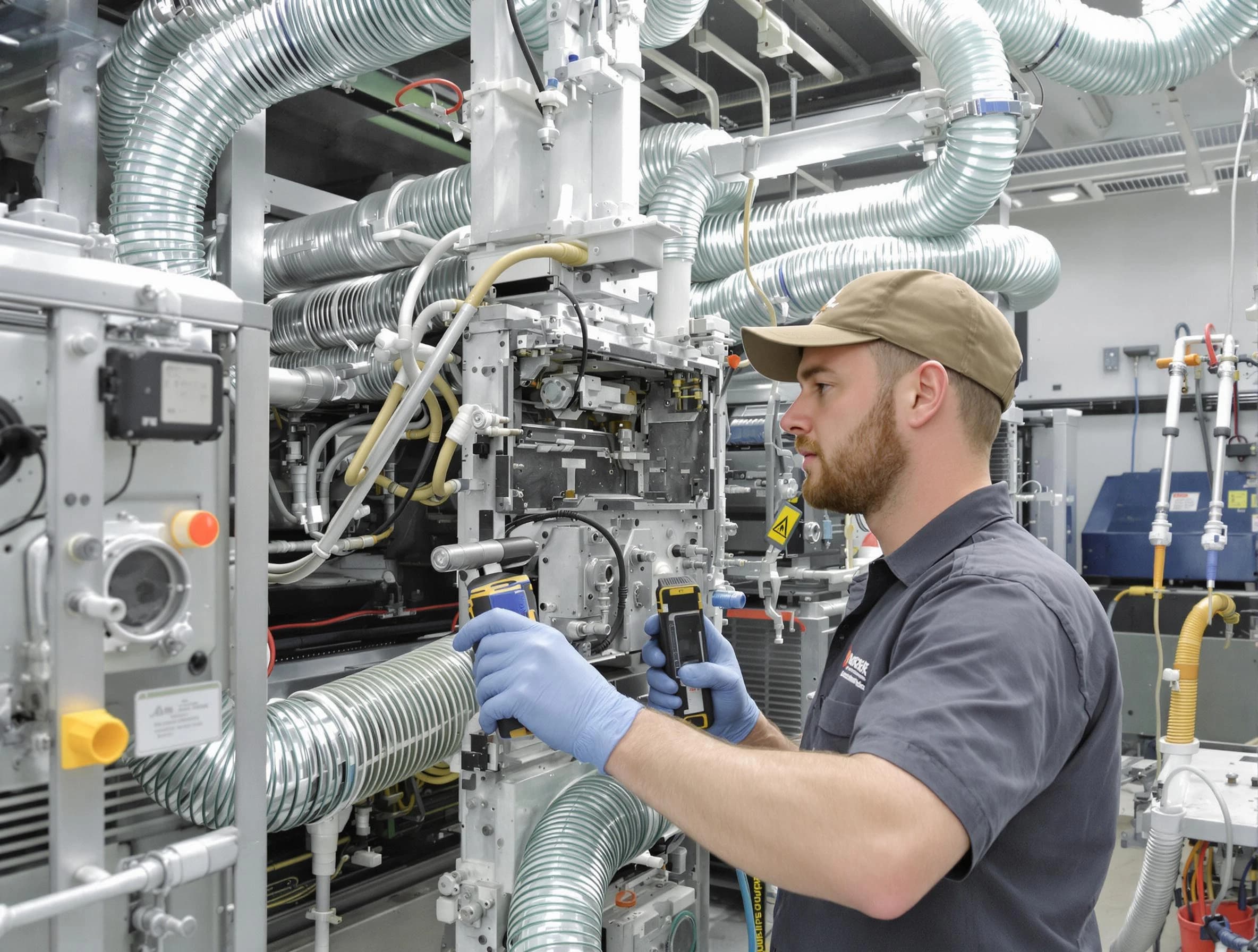 Litchfield Park Air Duct Cleaning technician performing precision commercial coil cleaning at a business facility in Litchfield Park