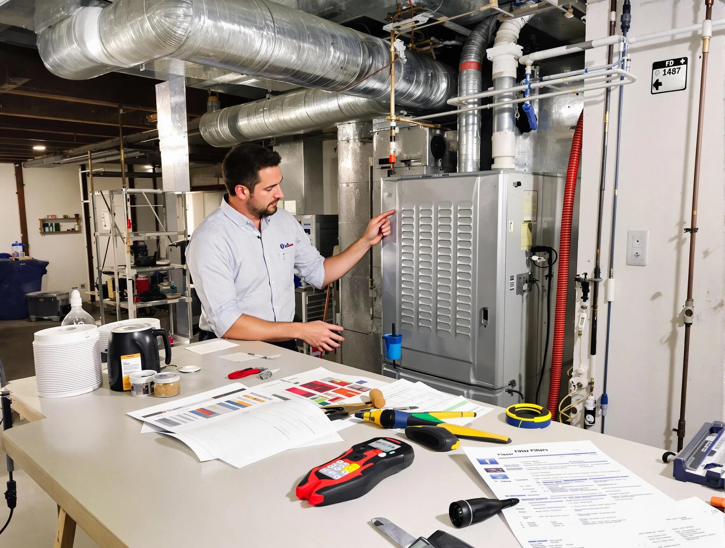 Litchfield Park Air Duct Cleaning inspector conducting detailed filter system evaluation using professional diagnostic tools in Litchfield Park