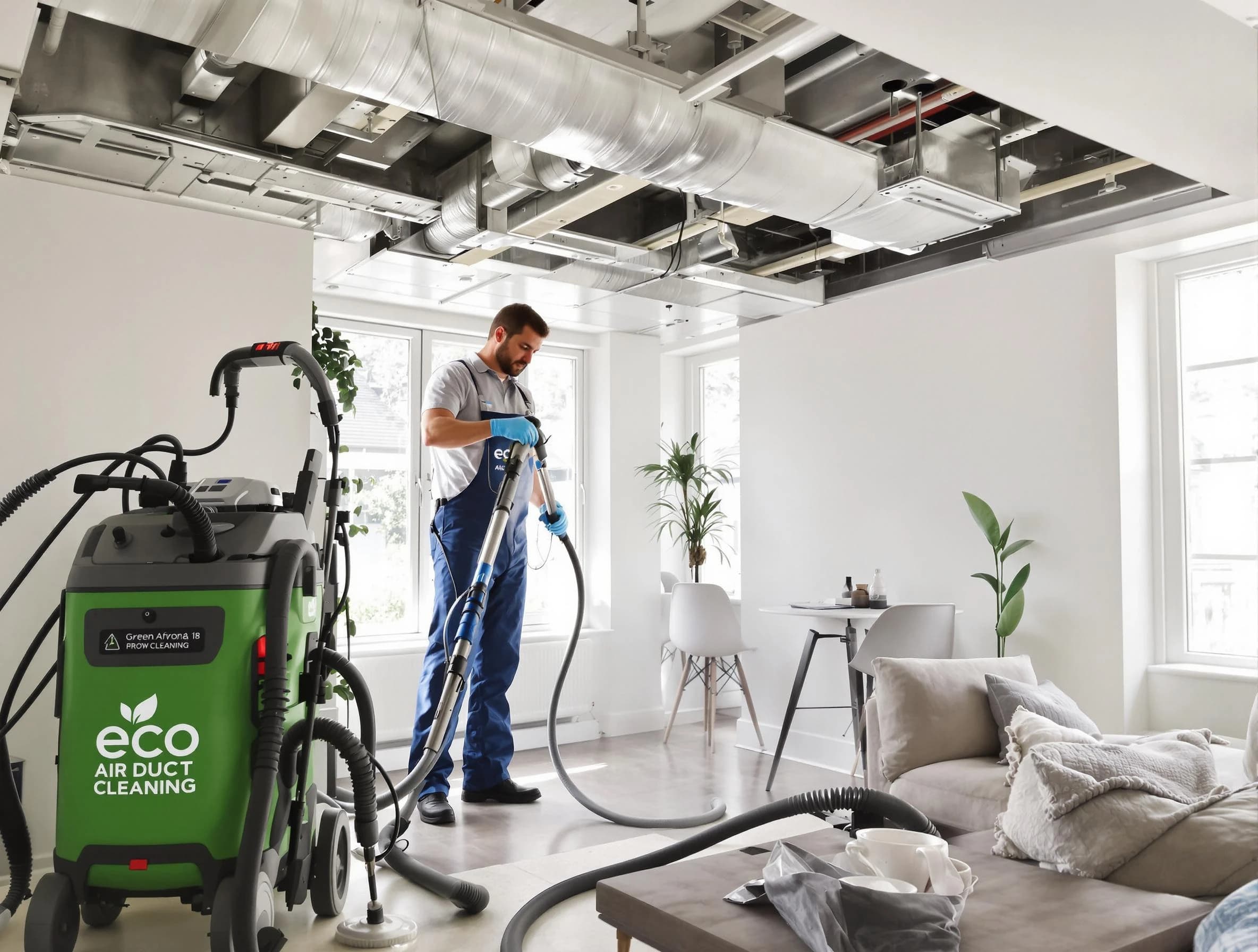 Litchfield Park Air Duct Cleaning technician performing eco-friendly duct cleaning using sustainable methods in Litchfield Park