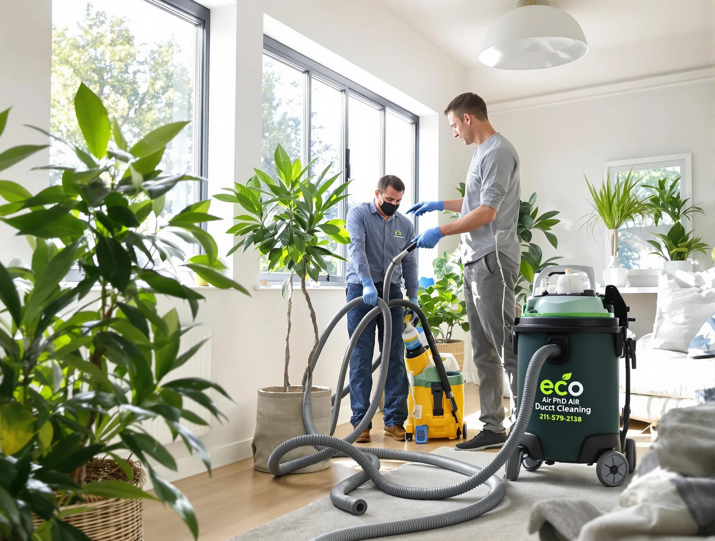 Litchfield Park Air Duct Cleaning technician performing eco-friendly duct cleaning using sustainable methods in Litchfield Park