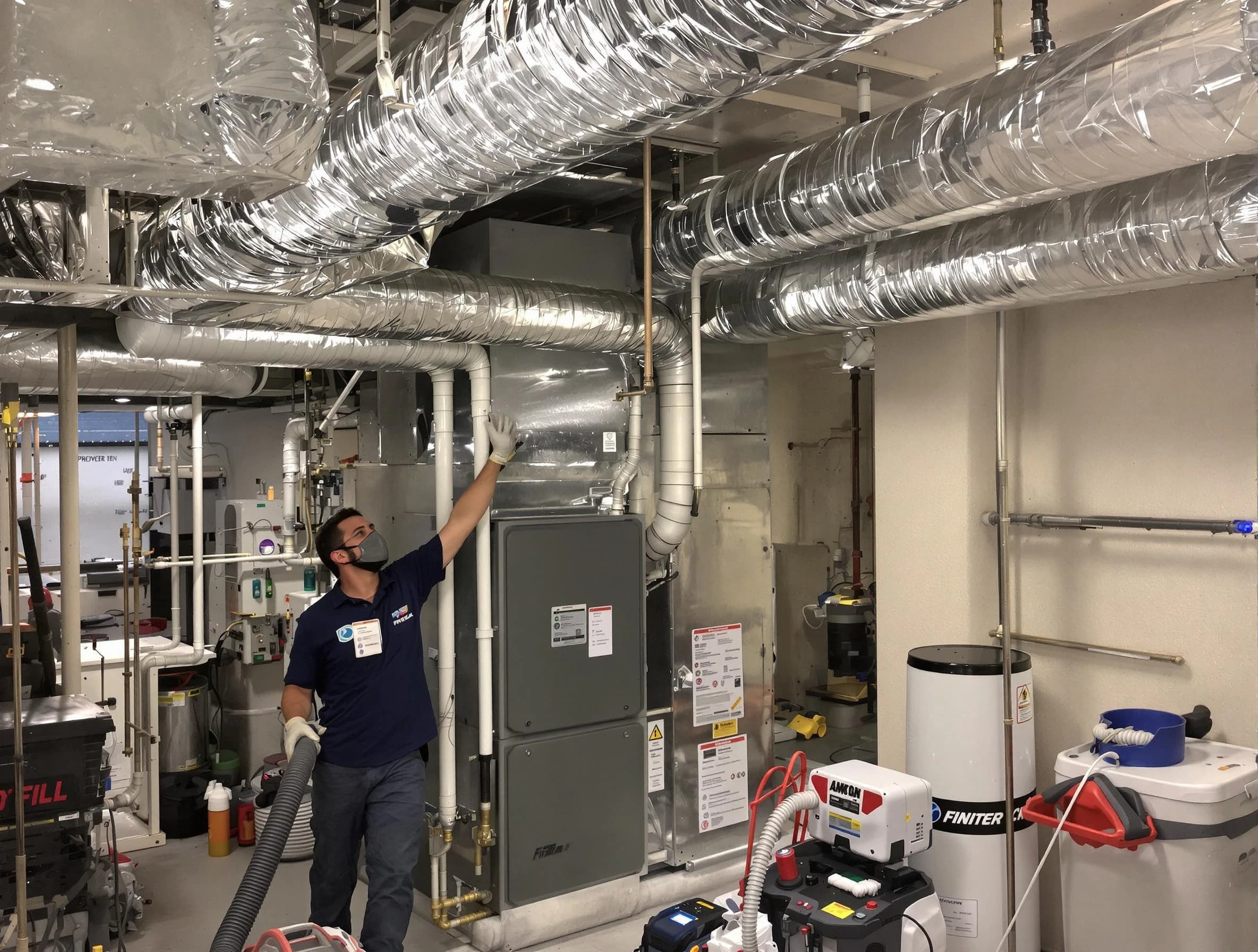 Litchfield Park Air Duct Cleaning specialist performing thorough furnace duct cleaning in a Litchfield Park residence