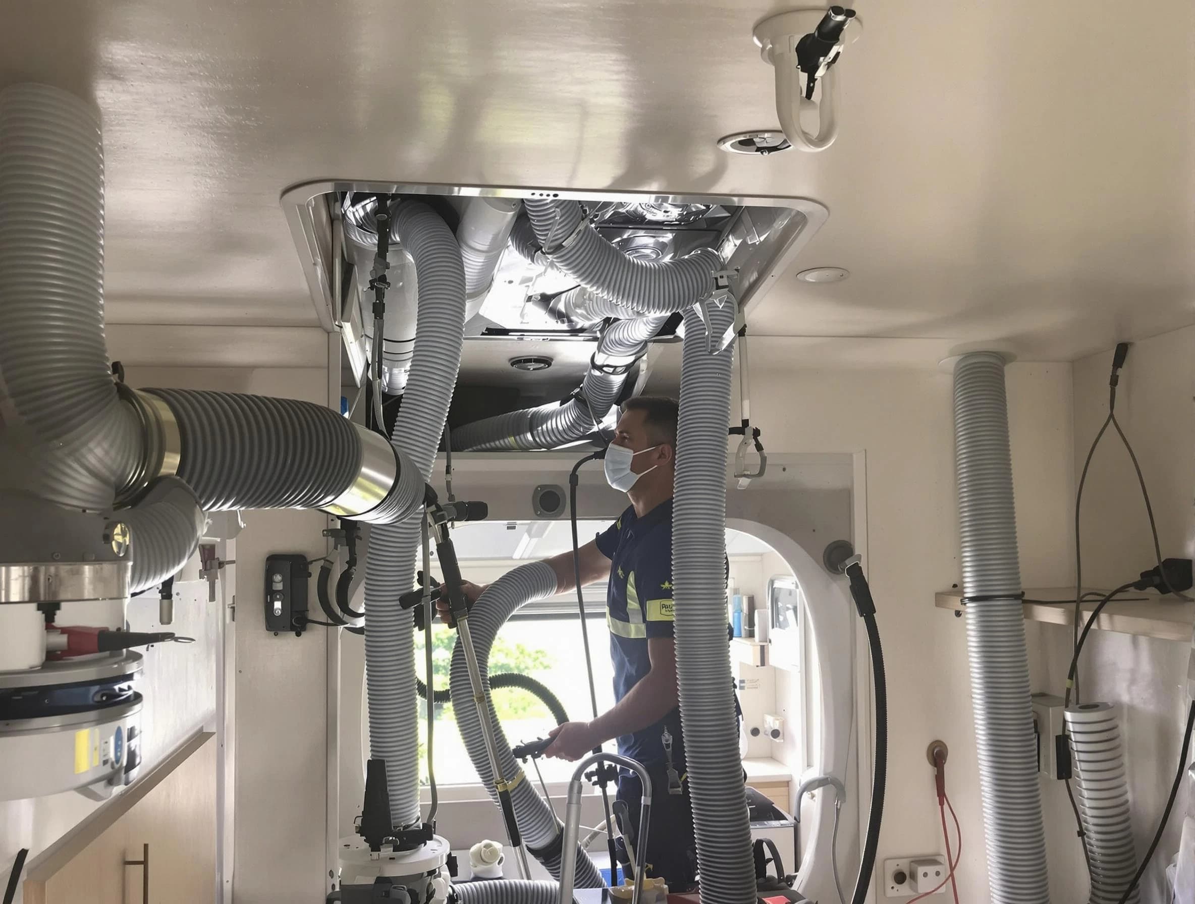 Litchfield Park Air Duct Cleaning specialist performing precise mobile home duct cleaning in Litchfield Park