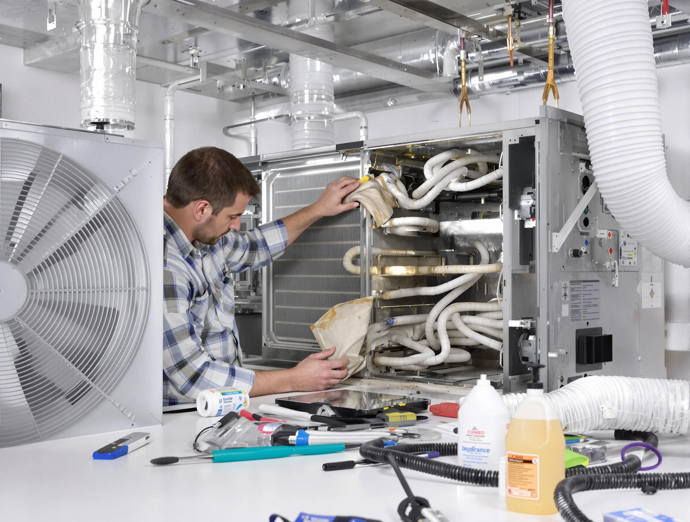 Litchfield Park Air Duct Cleaning specialist performing precision AC coil cleaning in Litchfield Park