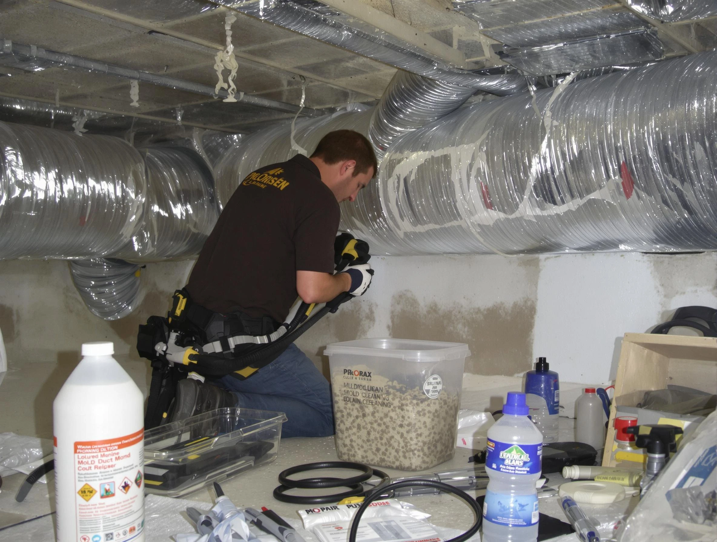 Litchfield Park Air Duct Cleaning specialist performing professional mold removal from air ducts in Litchfield Park