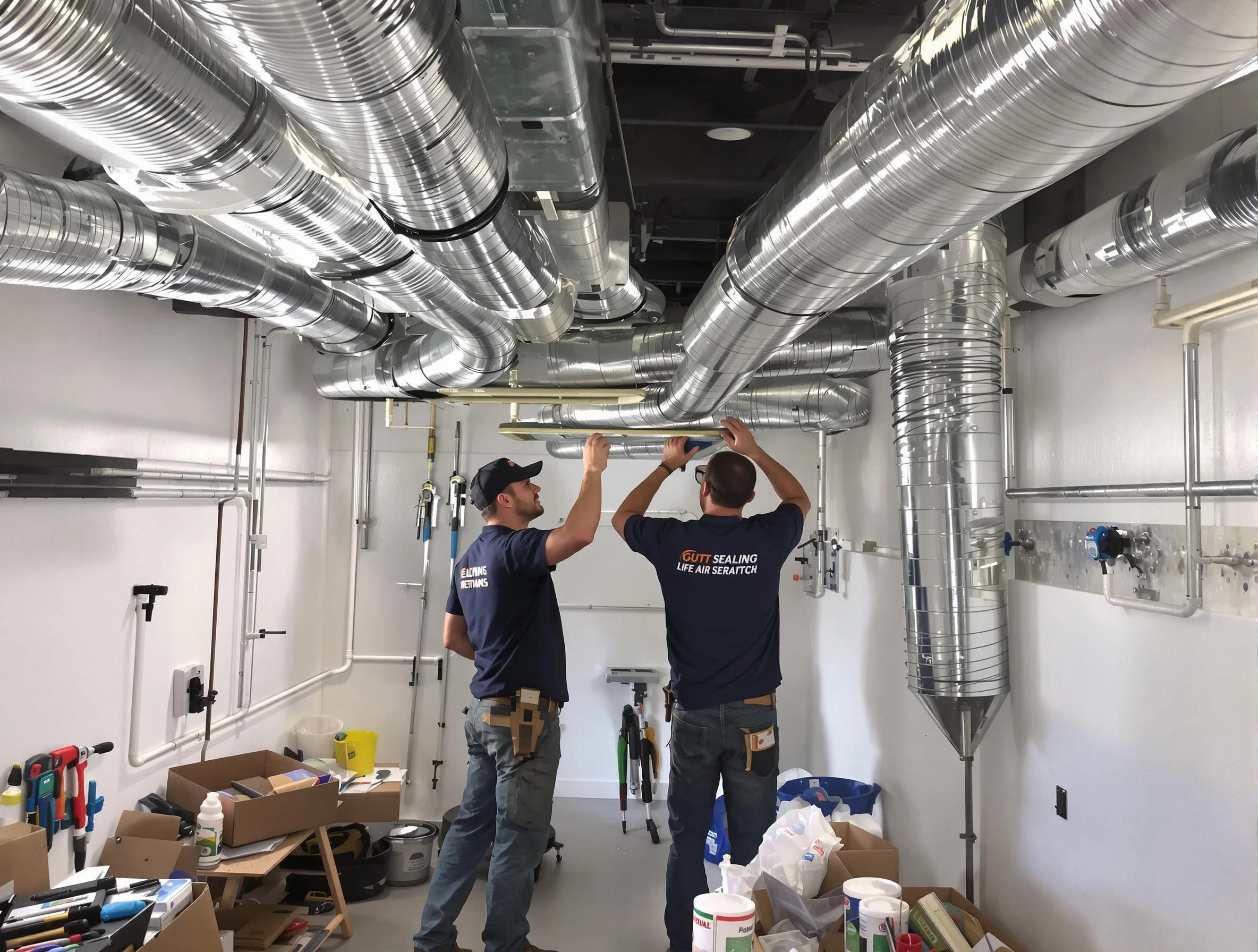 Litchfield Park Air Duct Cleaning technician applying professional duct sealing solutions in Litchfield Park