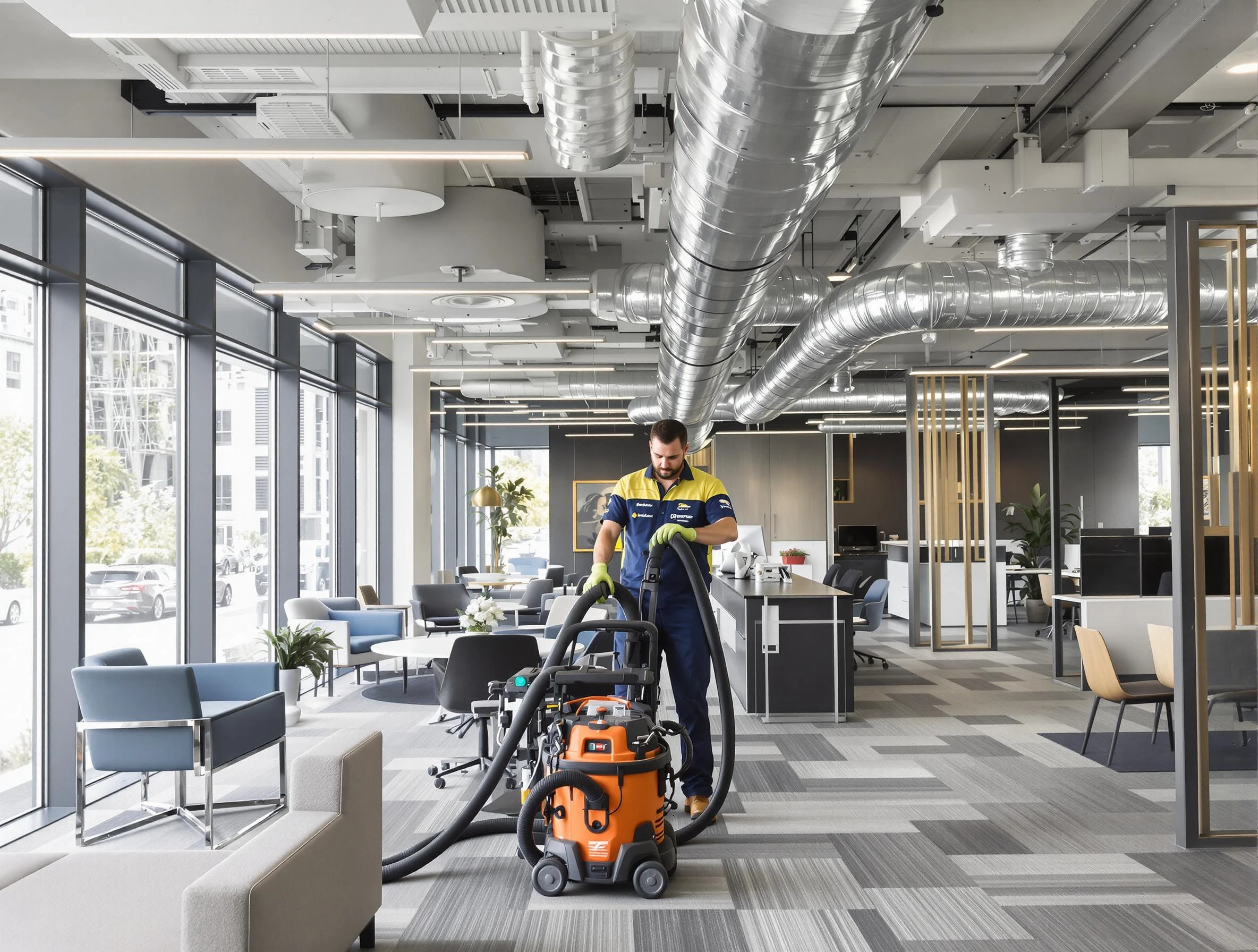 Litchfield Park Air Duct Cleaning team performing thorough commercial duct cleaning at a Litchfield Park business center