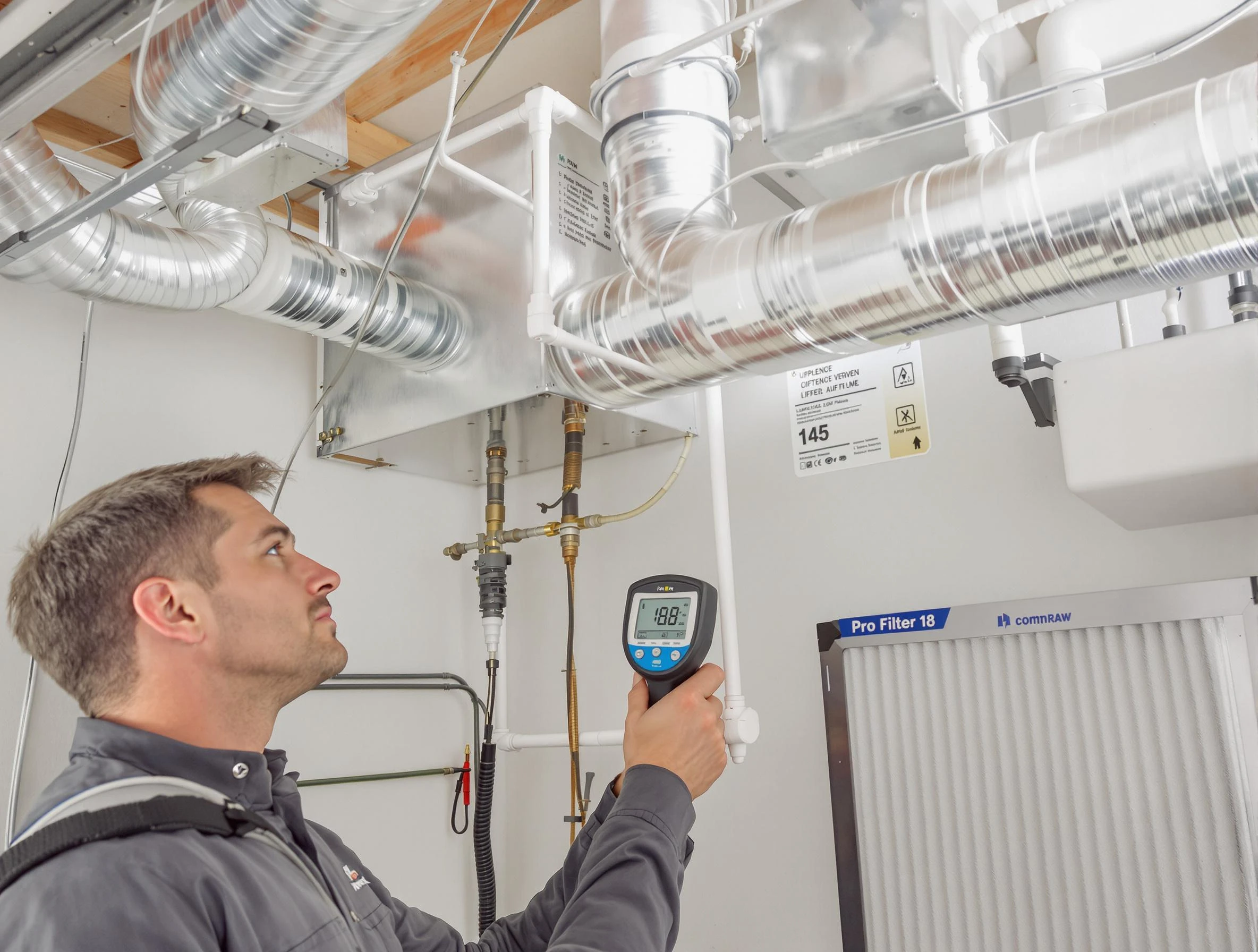 Litchfield Park Air Duct Cleaning expert conducting detailed filter system inspection using diagnostic tools in Litchfield Park