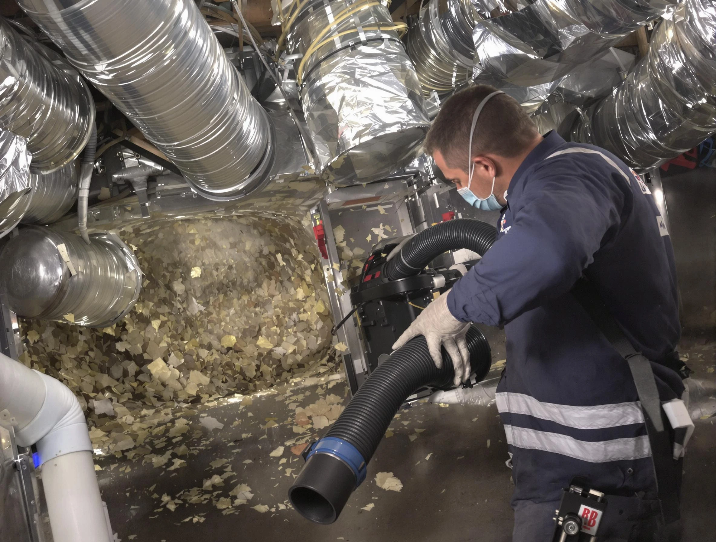 Litchfield Park Air Duct Cleaning specialist operating negative pressure cleaning equipment for thorough duct maintenance in Litchfield Park